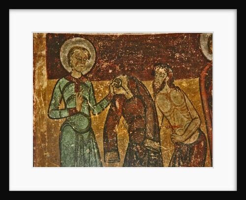 Saint Giles gives his cloak to the sick beggar, 12th century by French School