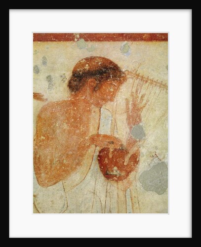 Detail of Musician playing the zither or the lyre by Etruscan