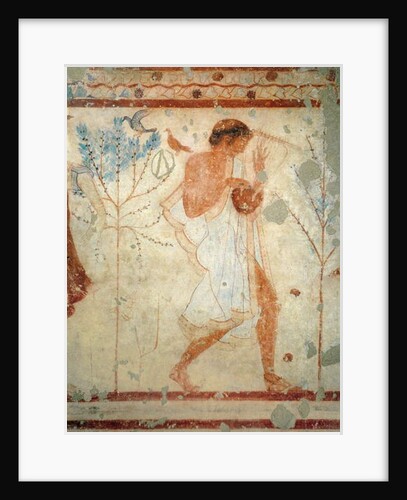 Musician playing the zither or the lyre by Etruscan