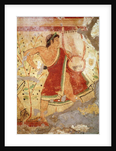 Musician playing the zither by Etruscan