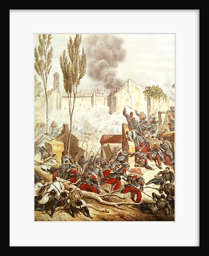 The Piedmontese and The French at the battle of Magenta in 1859 by Italian School