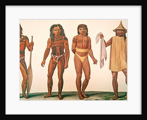 Natives of the islands of Iros, Penelap and Aouara in the Caroline Islands archipelago by French School