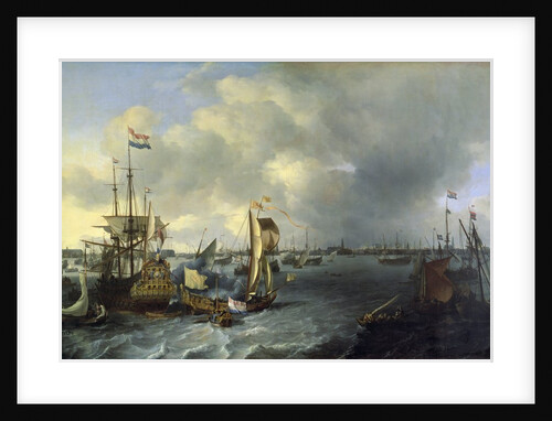 The Port of Amsterdam, view of the Ij, 1666 by Ludolf I Backhuysen