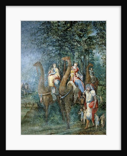 Exodus scene on the chimney in the room of Madeleine de Savoie, Chateau d'Ecouen by French School