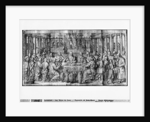 Life of Christ, Marriage at Cana, preparatory study of tapestry cartoon for the Church Saint-Merri in Paris, c.1585-90 by Henri Lerambert
