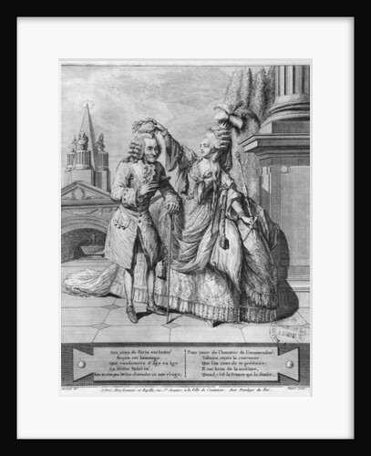 Voltaire crowned by Mademoiselle Clairon by Claude Louis Desrais