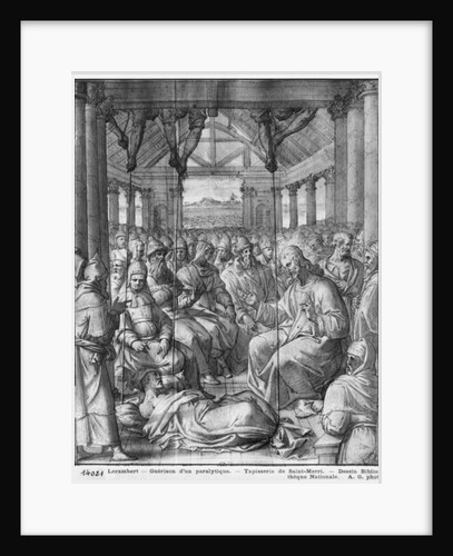 Life of Christ, Jesus healing a paralytic at Capernaum, preparatory study of tapestry cartoon for the Church Saint-Merri in Paris, c.1585-90 by Henri Lerambert