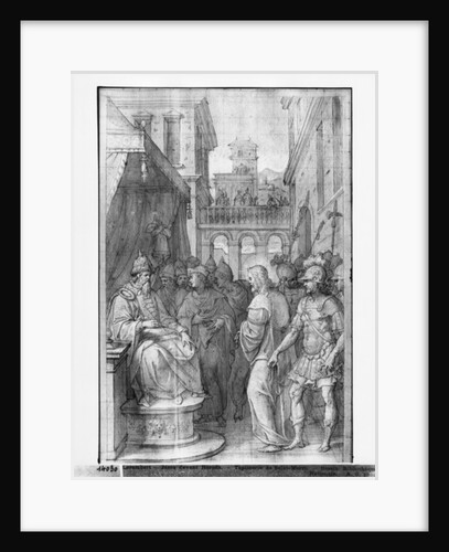 Life of Christ, Christ before Herod, preparatory study of tapestry cartoon for the Church Saint-Merri in Paris, c.1585-90 by Henri Lerambert