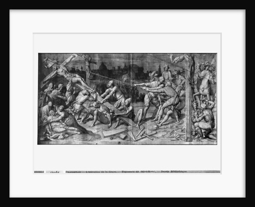 Life of Christ, the Raising of the Cross, preparatory study of tapestry cartoon for the Church Saint-Merri in Paris, c.1585-90 by Henri Lerambert