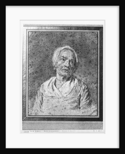 Bust of an old woman with head raised by Nicolas-Bernard Lepicie