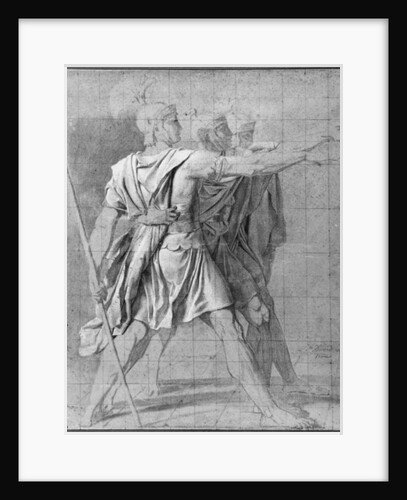 The three Horatii brothers, study for 'The Oath of the Horatii', 1785 by Jacques Louis David