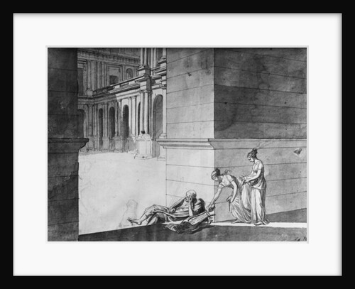 Two young girls bringing bread to Homer asleep by Jacques Louis David