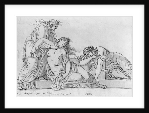 Old woman leaning over two fainting women, c.1776 by Jacques Louis David