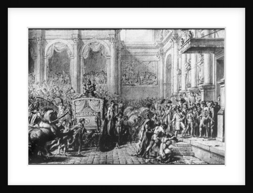 Back from the Consecration, Napoleon arriving at the Hotel de Ville, Paris, 1805 by Jacques Louis David