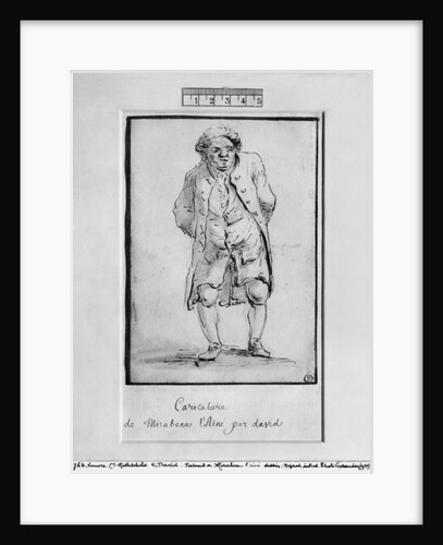 Caricature of Honore Gabriel Riqueti, Comte de Mirabeau by Jacques Louis David