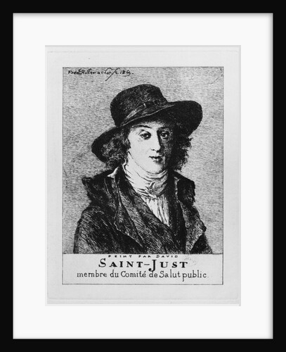 Louis Antoine Leon de Saint-Just by Jacques Louis (after) David