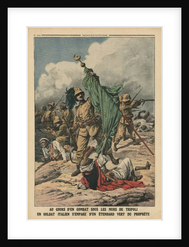 An Italian soldier seizing the green standard of Prophet Muhammed by French School