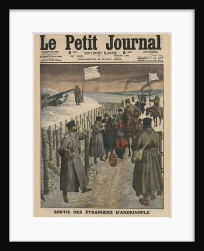 Foreigners coming out of Andrinople, front cover illustration from 'Le Petit Journal', supplement illustre by French School