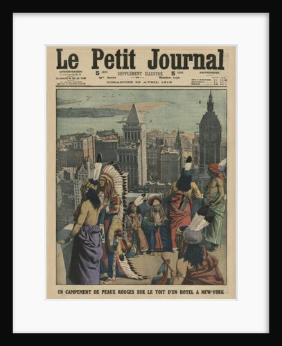 A camp of Redskins on the roof of an hotel at New York by French School