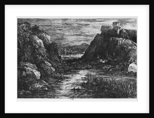 Landscape behind the defile, 1871 by Rodolphe Bresdin
