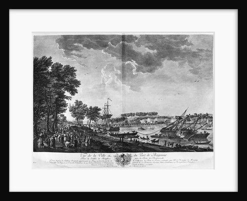 View of the Town and Port of Bayonne seen from the avenue of Bouflers near the gate of Mousserole, series of 'Les Ports de France' by Claude Joseph Vernet