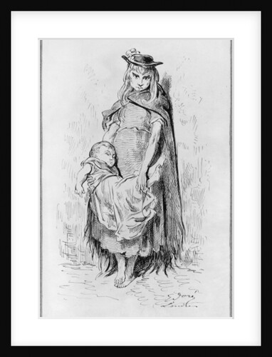 Poor girl with a child in London by Gustave Dore