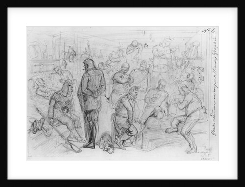 Album of the Siege of Paris, National Guards at the Ramparts at night by Gustave Dore