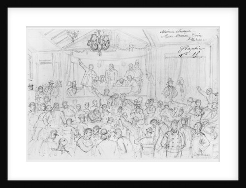 Album of the Siege of Paris, Election meeting rue Maison Dieu, Plaisance by Gustave Dore