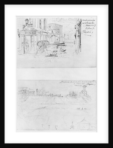 Album of the Siege of Paris, Rue des Accacias et rue de la Carriere 5th March 1871, batteries on the Buttes Montmartre 6th March 1871 by Gustave Dore