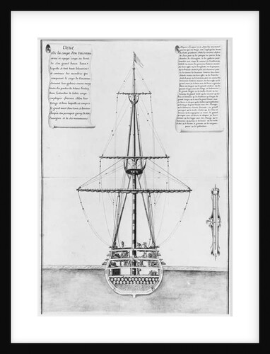 Cross-section in the largest width of an armed and equipped vessel by French School