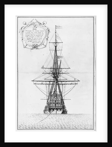 Stern of a moored vessel by French School