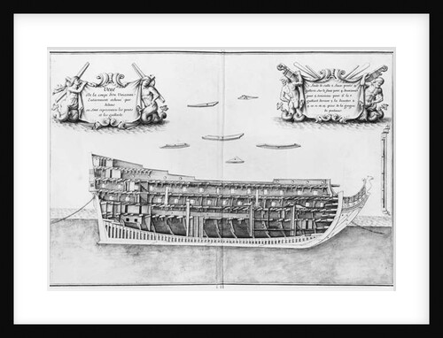 Cross-section of the fully completed inside of a vessel by French School