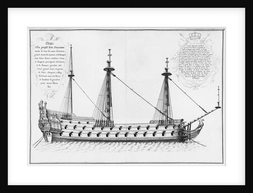 Cross-section of the fully completed inside of a vessel by French School