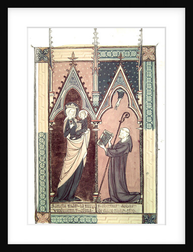 Abbot Robert of Clairmarais presents his copy of 'De Laudibus Beatae Mariae Virginis' by French School