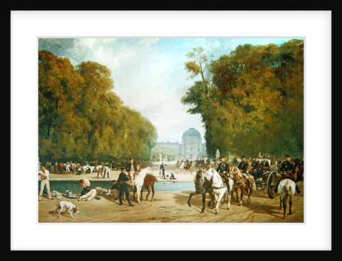 French artillery encamped in the Tuileries gardens during the siege of Paris, late September 1870 by Alfred /Brunner-Lacoste Emile Decaen