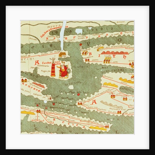 Detail of Constantinople from the Peutinger map copy by Anonymous