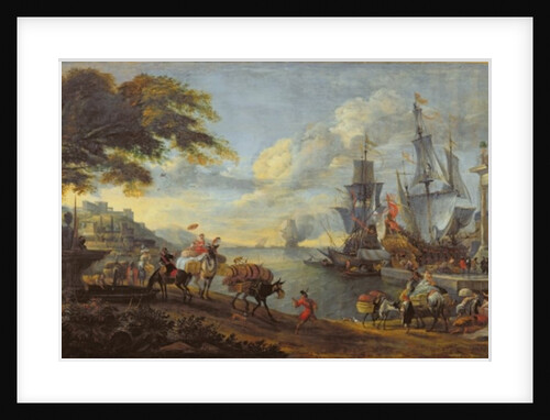 View of an Oriental port, 1688 by Hendrik van Minderhout