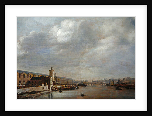 The Louvre Grande Galerie, view of Paris from the Barbier bridge, c.1640 by Abraham de Verwer