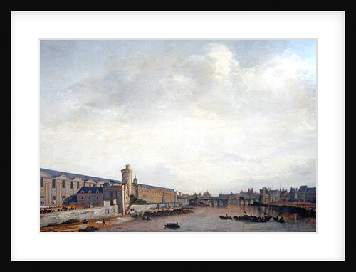 The Louvre Grande Galerie, view of Paris from the Barbier bridge, c.1640 by Abraham de Verwer