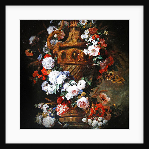 Vase surrounded by a garland of flowers by Jean-Baptiste Belin de Fontenay