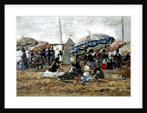 Parasols on the Beach at Trouville, 1886 by Eugene Louis Boudin