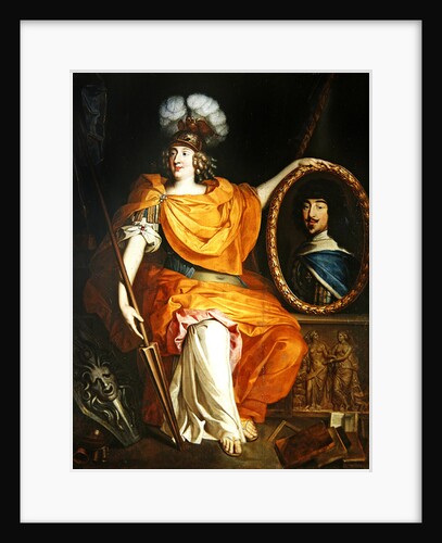 Anne Marie Louise d'Orleans holding the portrait of her father, Gaston of France, 1672 by Pierre Bourguignon