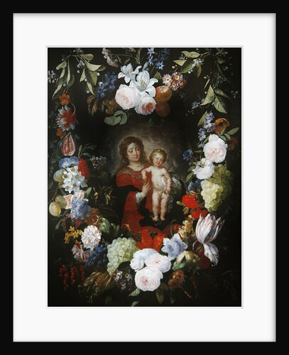 The Virgin and Child with a Garland of Flowers by Gerard & Ykens Frans Seghers