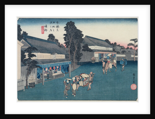 Narumi: the local fabric Arimatsu Shibori shop by Ando or Utagawa Hiroshige