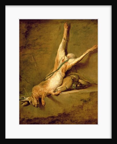 Dead hare with powder horn and gamebag, c.1726-30 by Jean-Baptiste Simeon Chardin