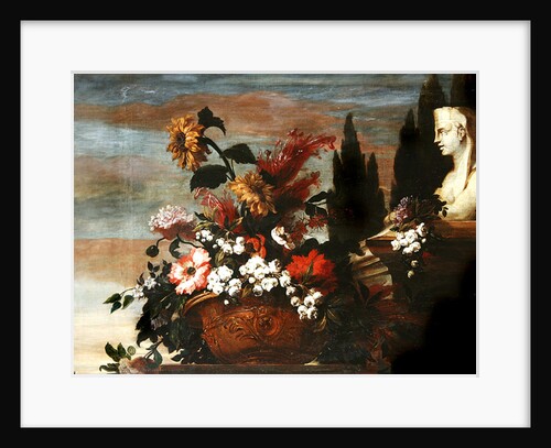 Flowers in a basin and a sphinx by Jean-Baptiste Belin de Fontenay