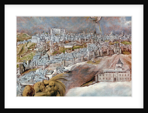 View and Map of the Town of Toledo, detail of the Tavera hospital, 1609 by El (1541-1614) Greco