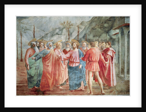 Detail of Christ and his disciples by Tommaso Masaccio