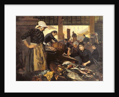 Fish Market in the Halle Delacroix, 1889 by Edouard Cremieux