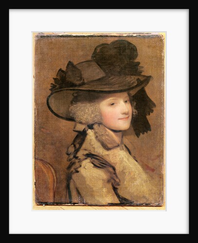 Portrait of a woman in a black hat by Joshua (attr. to) Reynolds
